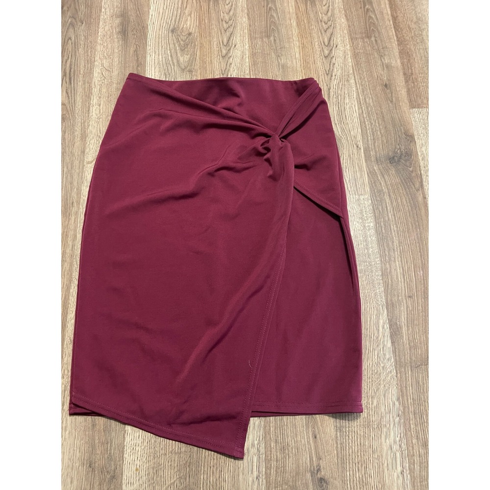 Kate Kasin Skirt, Women's Size Large, Maroon, Zip Up Back NWT